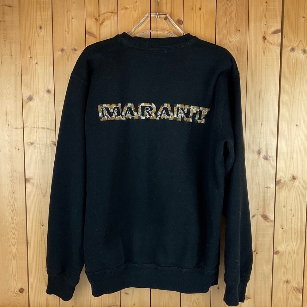 Men's Isabel Marant Mikoe Embroidered Sweatshirt Pullover, Black - Size S - Picture 2 of 10